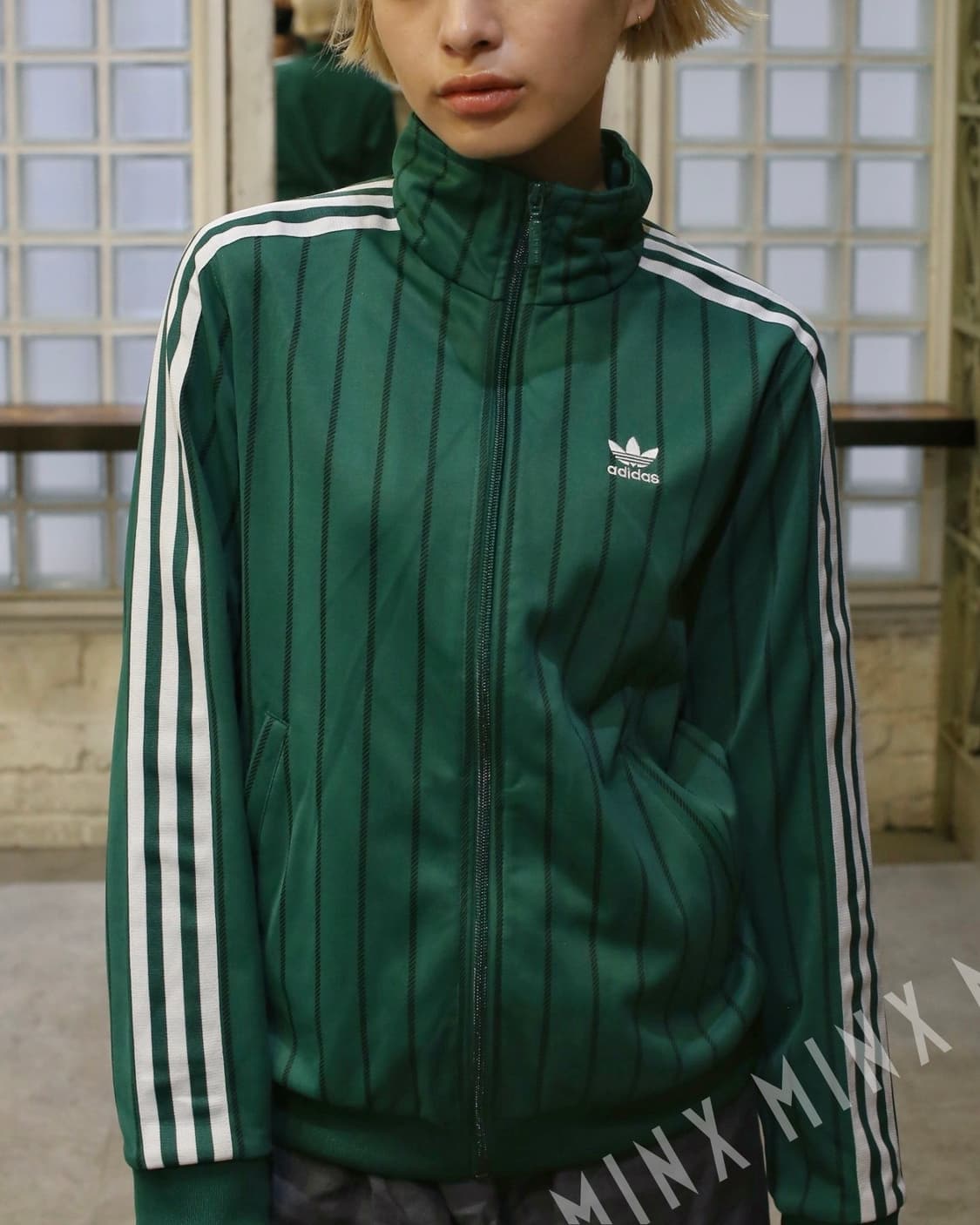 아디다스 스트라이프 초록 그린 스트라이프 올드스쿨 져지 저지 트랙탑 집업 상품이미지1