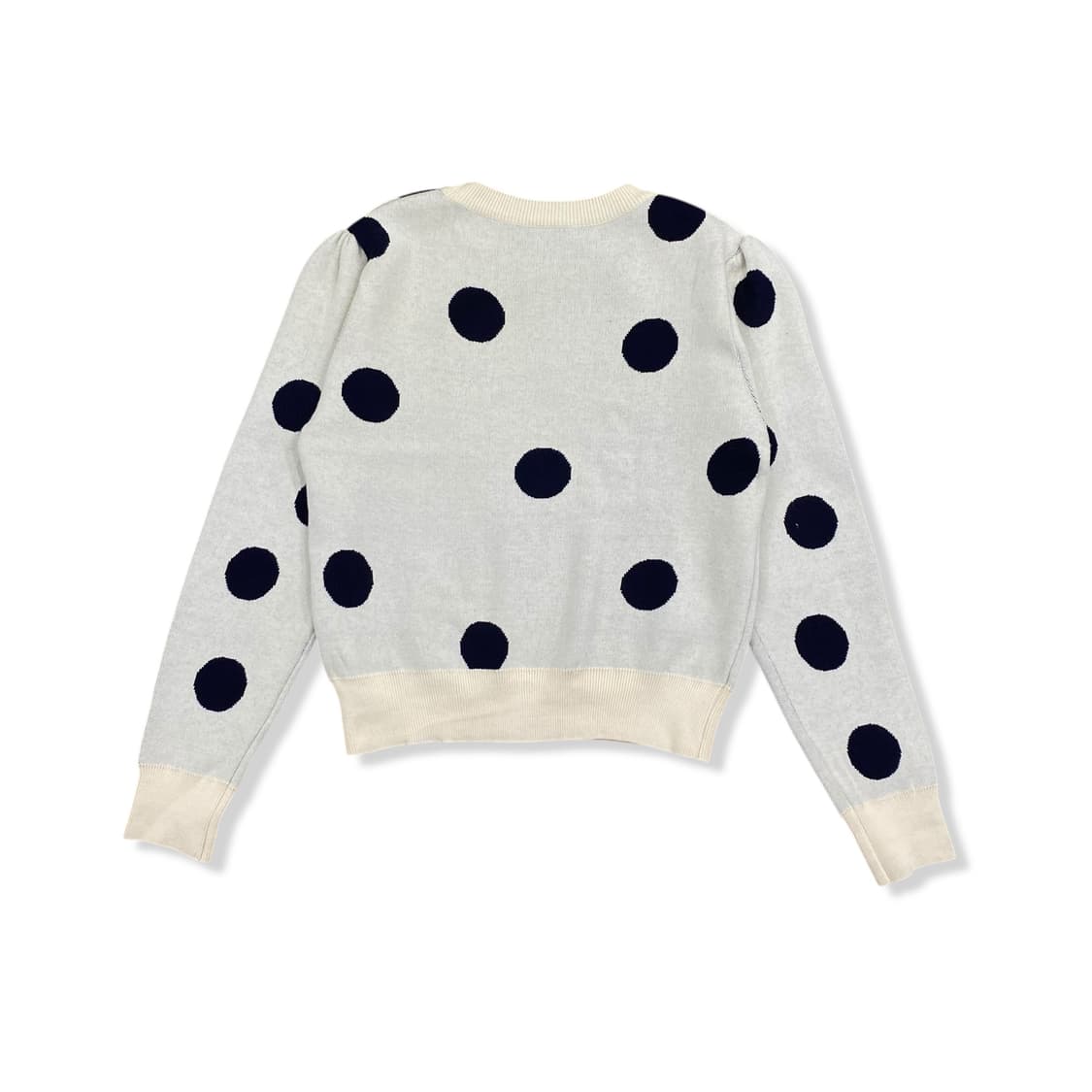 Puff Shoulder Big Dot Pattern Knit 상품이미지5
