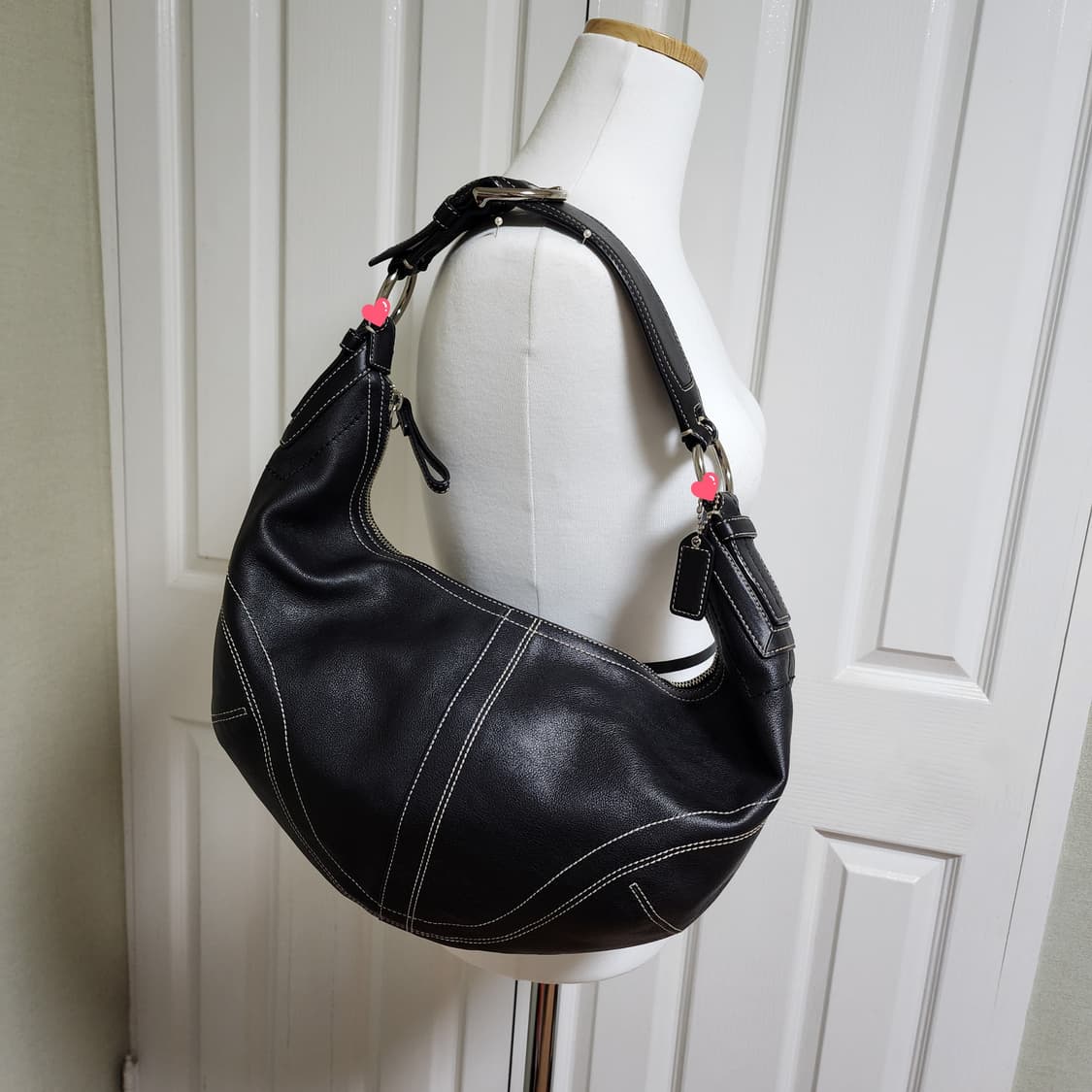 상태굿) 코치 블랙 레더 호보, 숄더백 상품이미지5