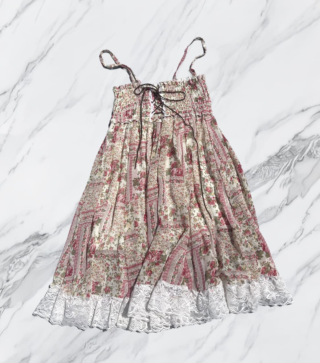 플라워 슬리브리스 드레스 상품이미지3