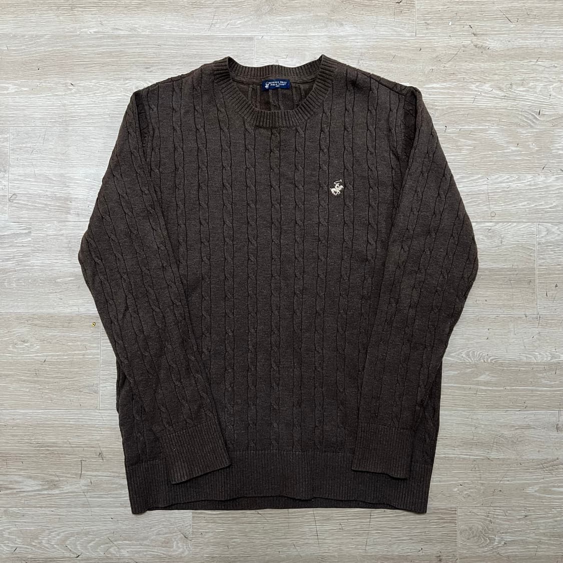 버버리힐스 폴로 클럽 꽈배기 케이블 니트 스웨터 [브라운] L/100 상품이미지1