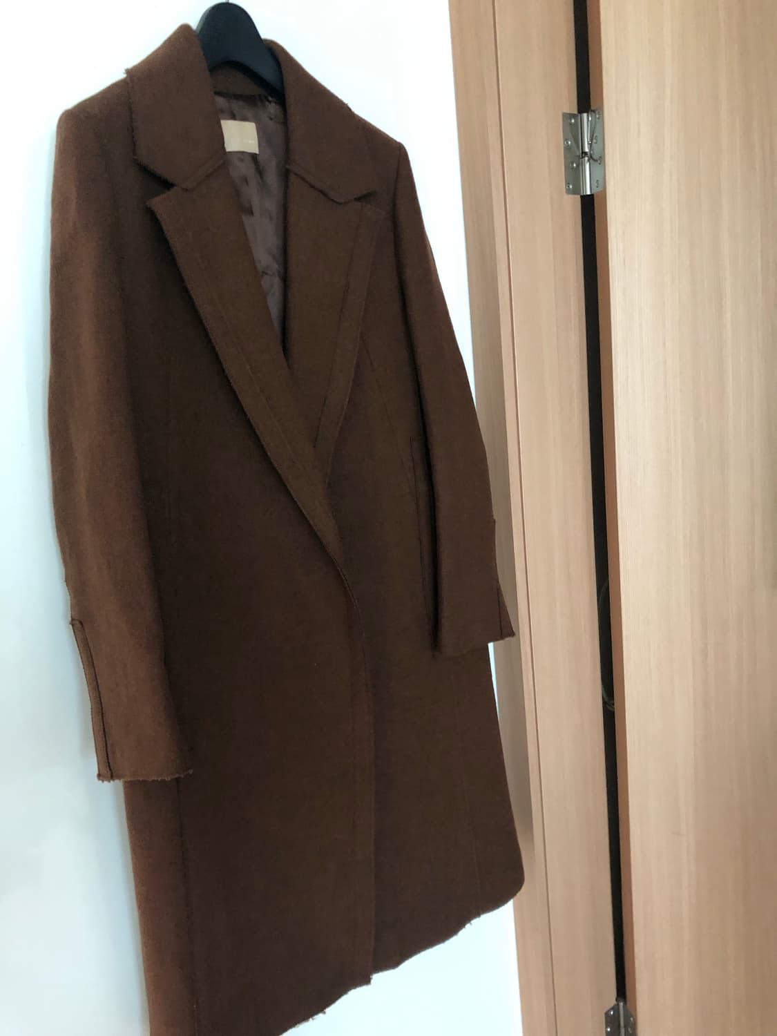 미샤 브라운 고급 울 캐시미어 롱 코트 울자켓 하객룩 출근룩 결혼식 상품이미지6