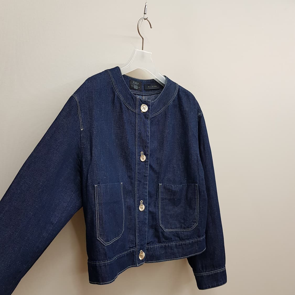 MICHAA 미샤 2022 노카라 데님 자켓 85-97-160사이즈 상품이미지3