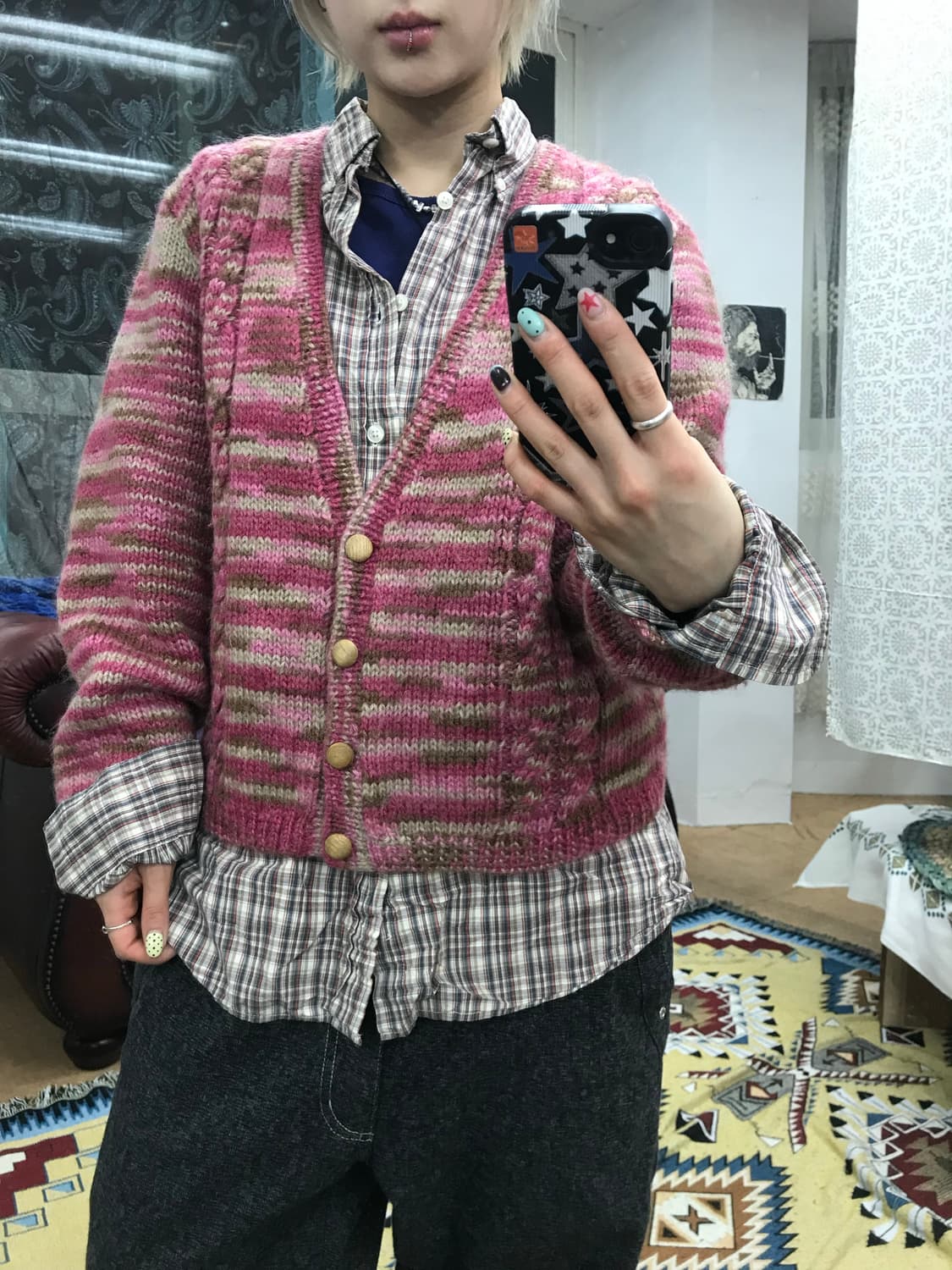 빈티지 여성 케이블 니트 가디건  상품이미지1