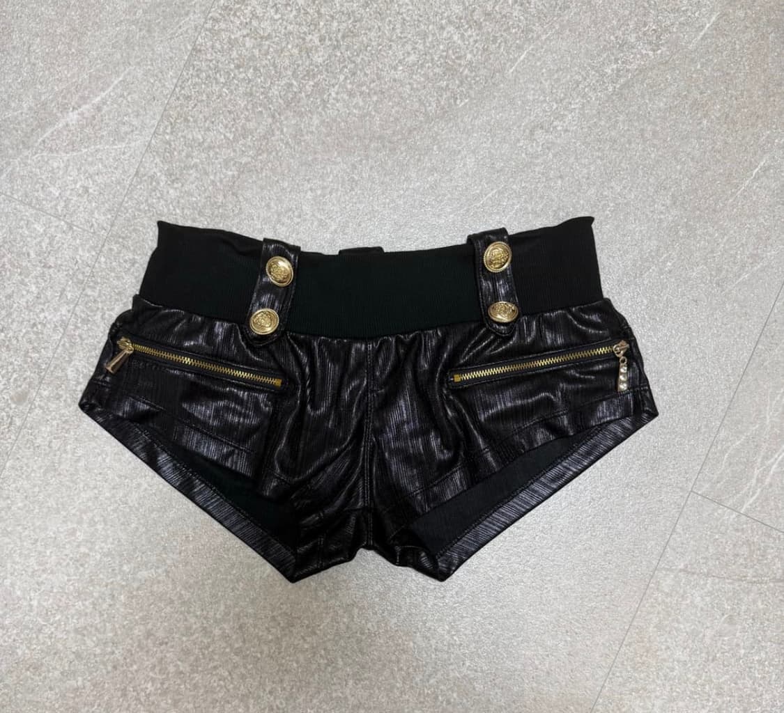Gold metal micro shorts (black) 상품이미지2
