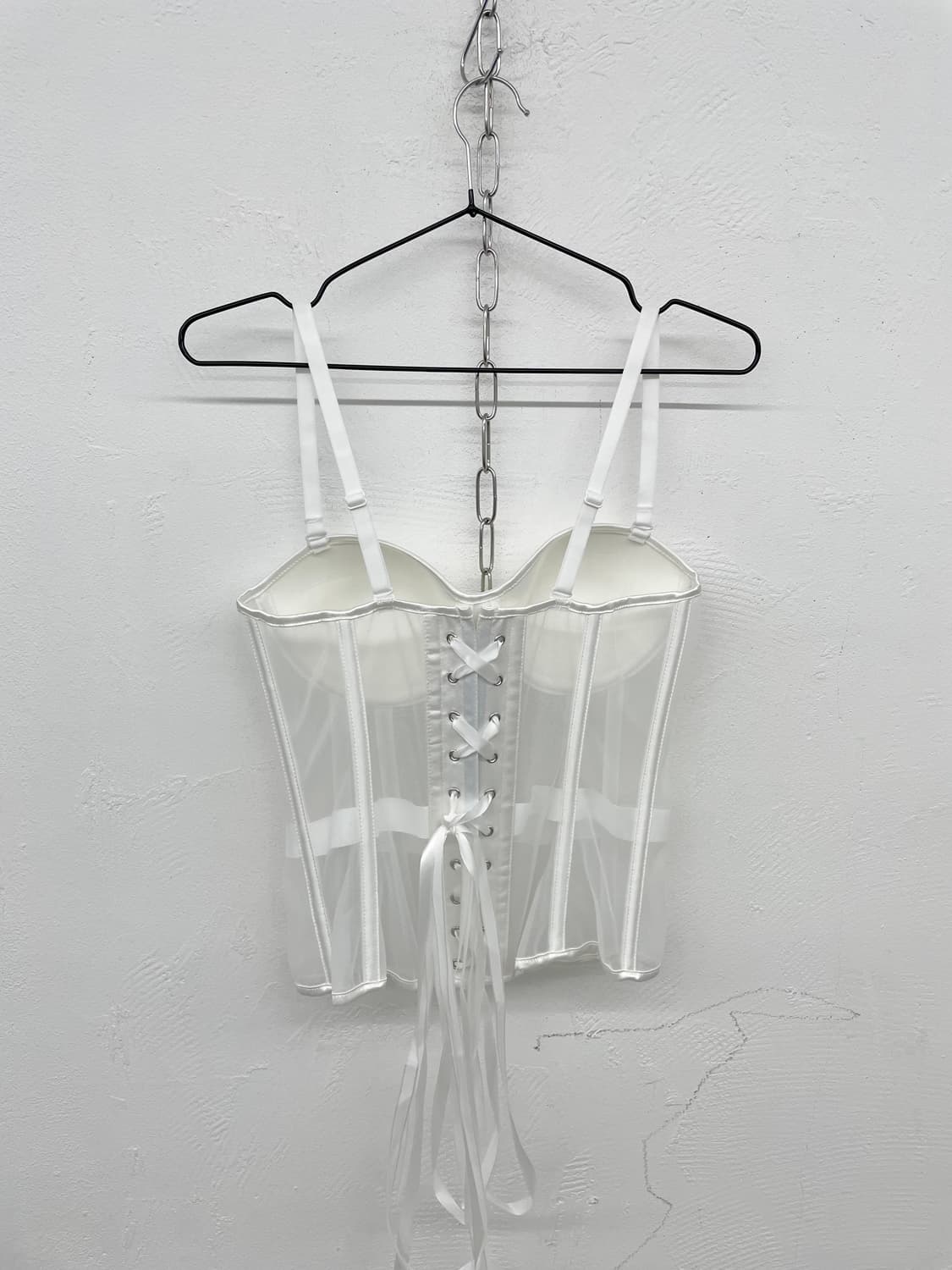 화이트 본디지 메쉬 코르셋 상품이미지6