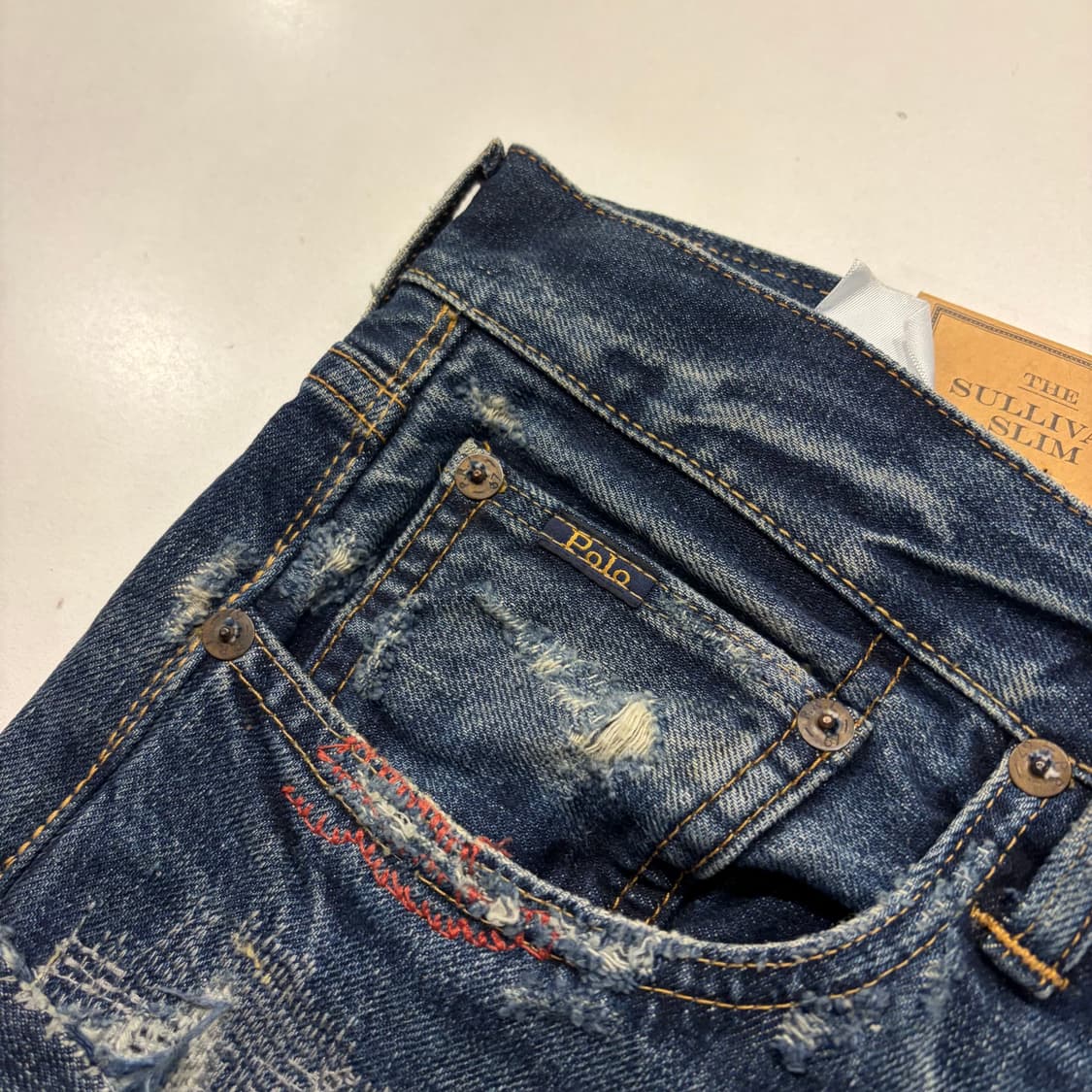[34x30] 폴로 랄프로렌 패치워크 데미지 디스 데님 팬츠 B901 상품이미지5