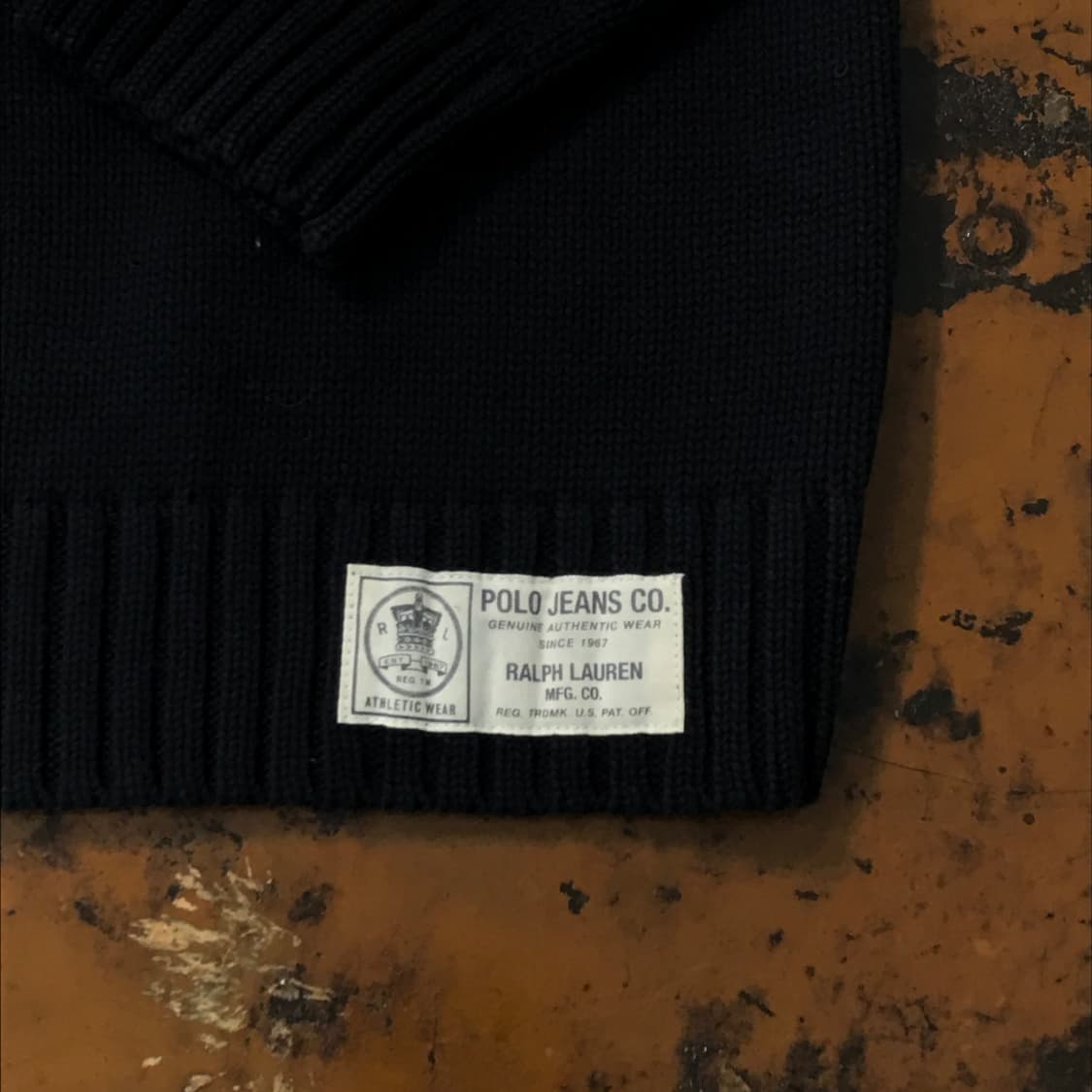 폴로 진스 PRL 로고 블랙 코튼 니트 남성 105 사이즈 상품이미지6