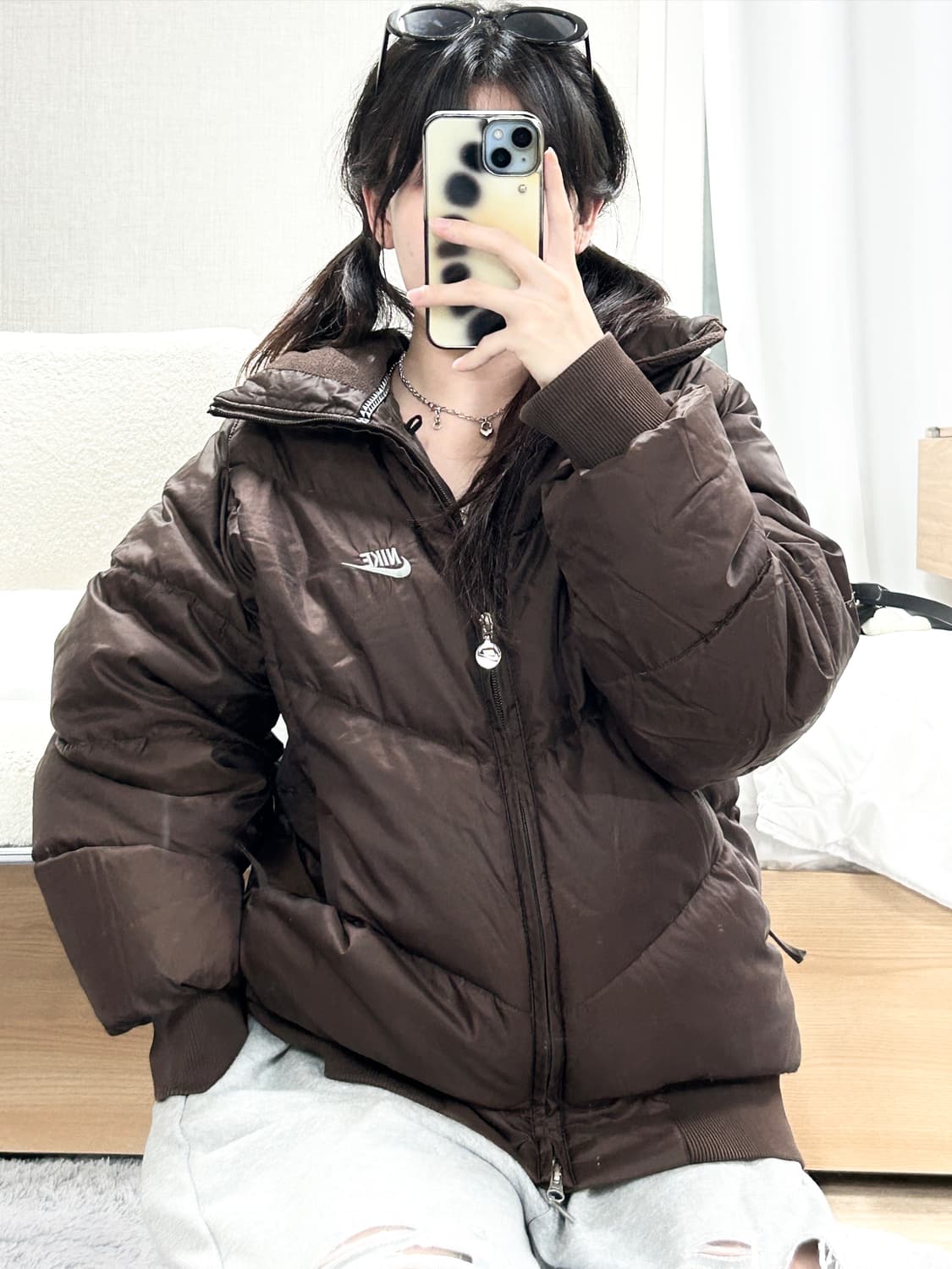 나이키 초코 브라운 투웨이 덕다운패딩 상품이미지2