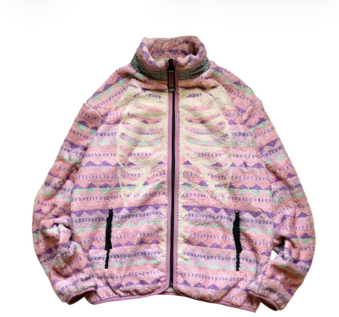 캐피탈 애슐랜드 스트라이프 앤 본 플리스 집 블루종 핑크 상품이미지6