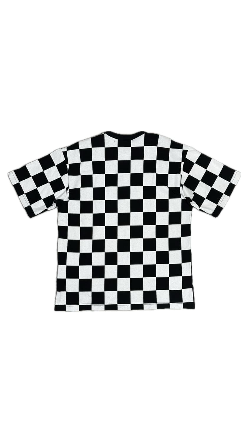 2002 준야 와타나베 후면 체크보드 프린팅 해골 반팔 티셔츠 상품이미지2