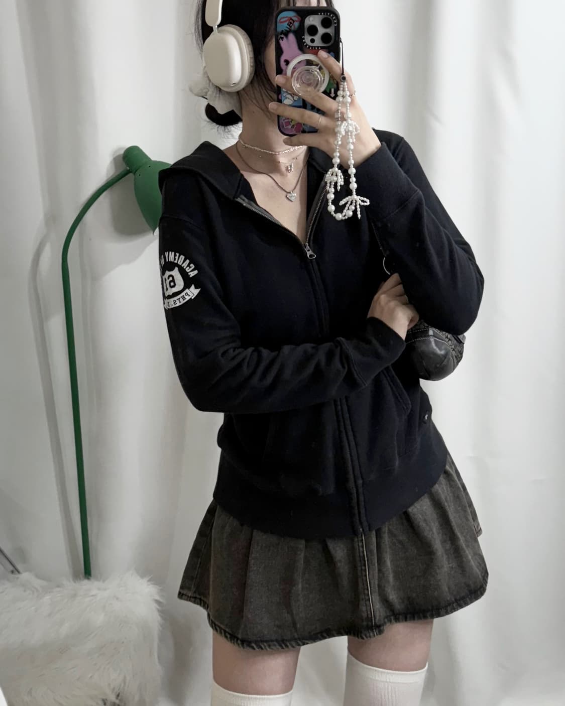 에드윈 블랙 오버핏 후드 집업 상품이미지3