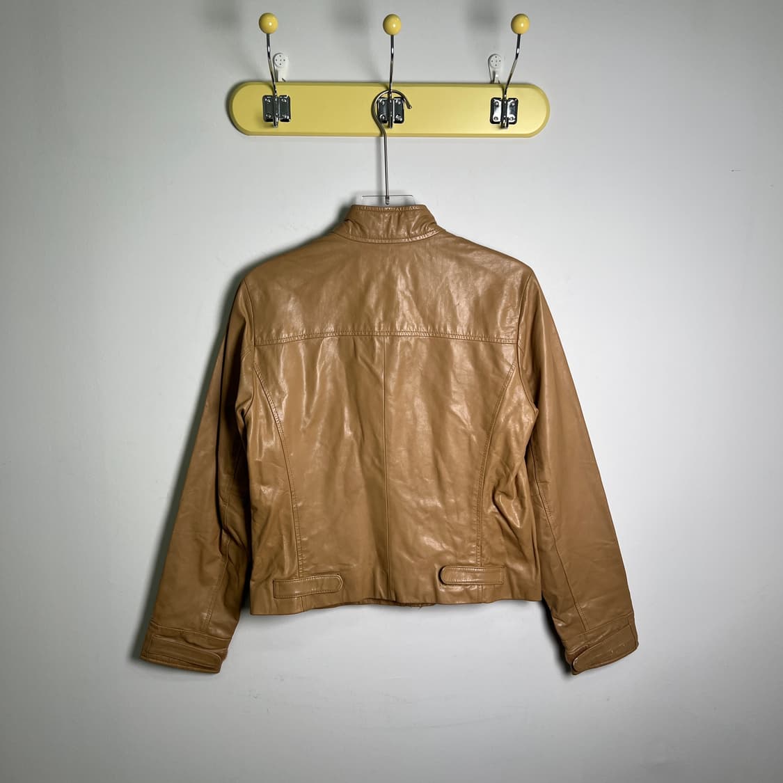 90's 아르마니 익스체인지 베이지 가죽 자켓 S 상품이미지2