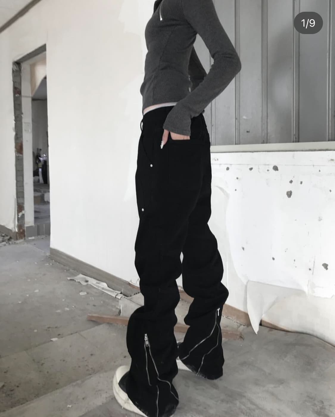 쿄이 그린드 지퍼 카코팬츠 블랙 m 상품이미지1