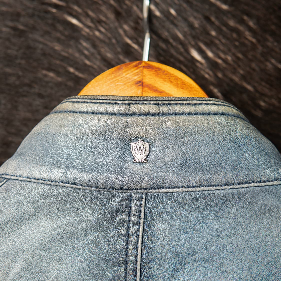 [M] 마시모두띠 워시드 쉽스킨 레더 카페레이서 자켓   상품이미지6