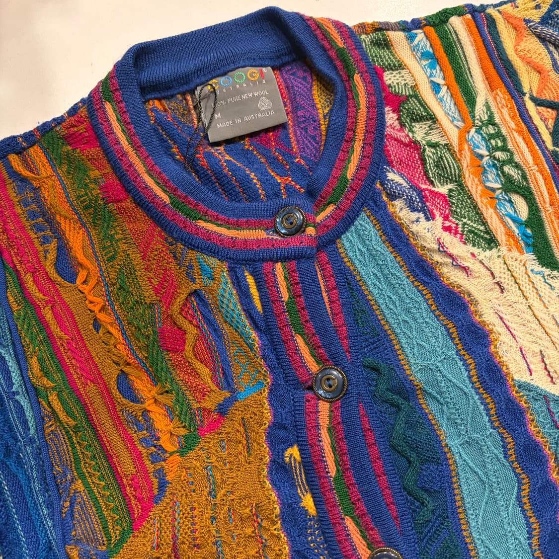 [M] COOGI 쿠지 빈티지 컬러풀 니트 가디건 B581 상품이미지3