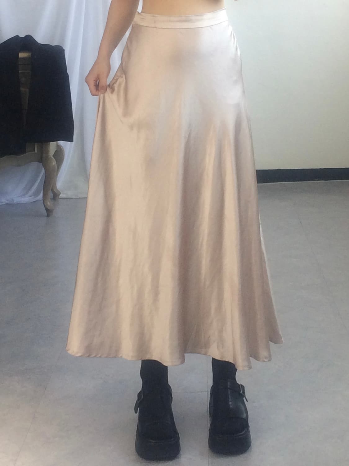 Glossy long skirt 상품이미지6