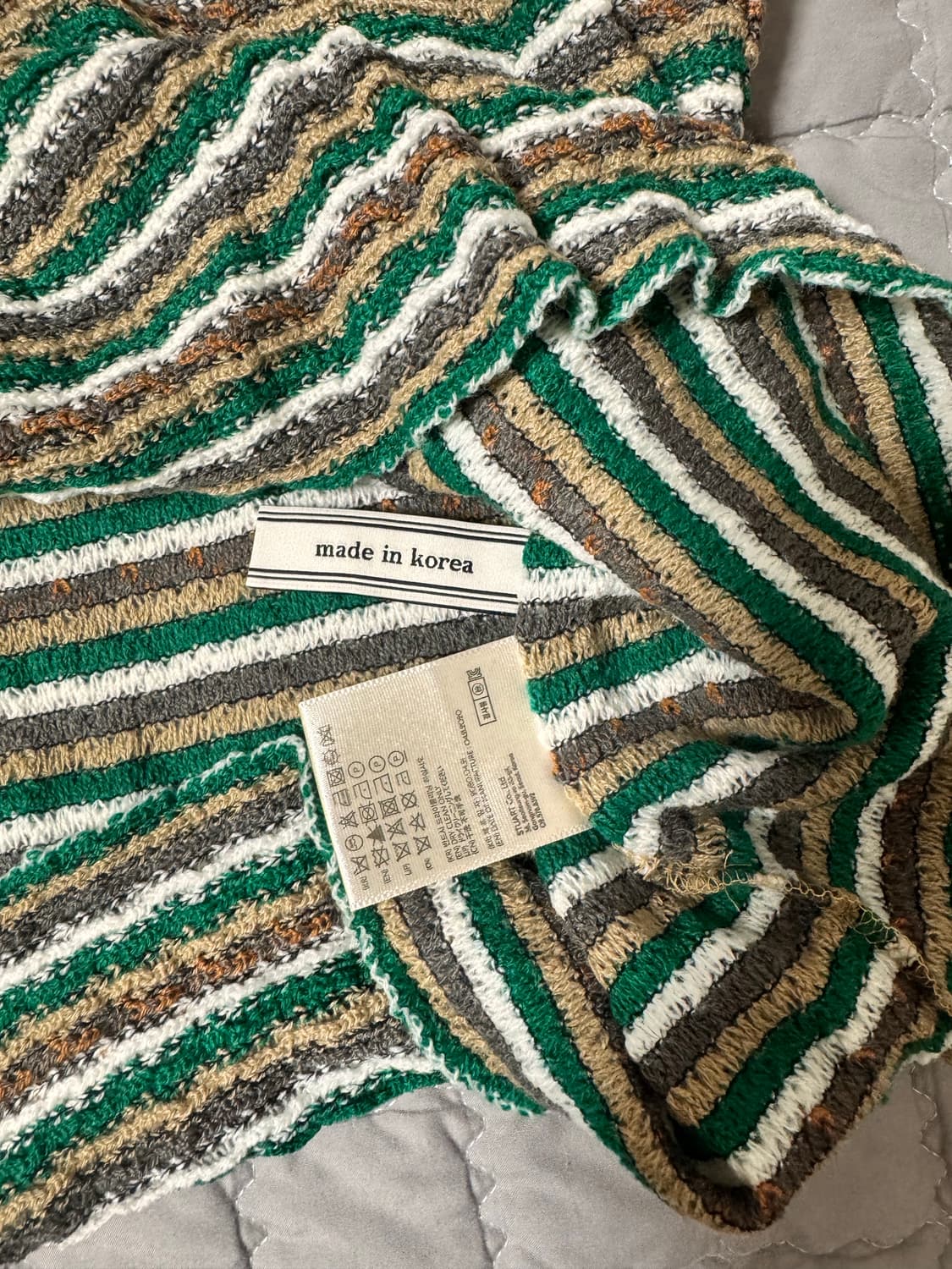 앤더슨벨 에스닉 스트라이프 숏 슬리브 니트 M 상품이미지5