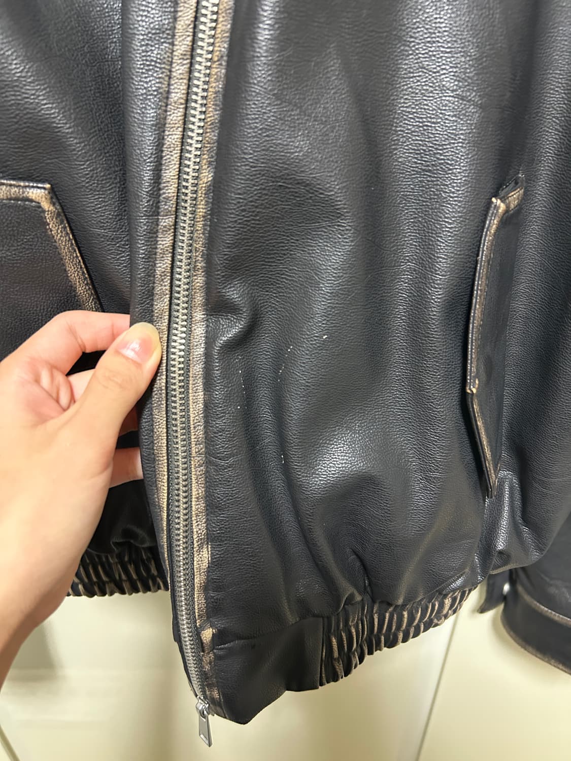 블랙업 [MADE] 히벤 빈티지 레더점퍼 (블랙) 상품이미지4