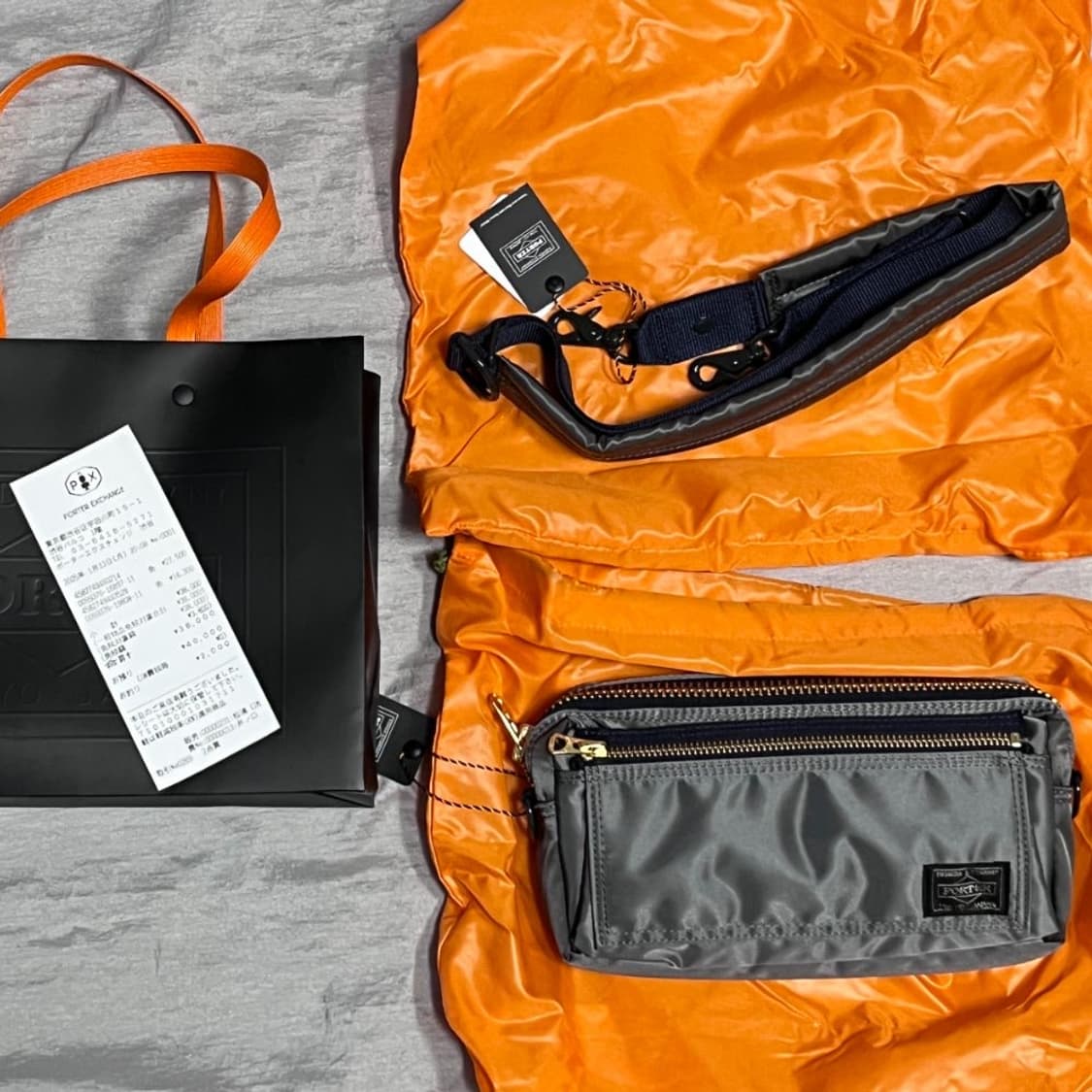 포터 PX UTILITY POUCH (실버그레이)+숄더스트랩 상품이미지2