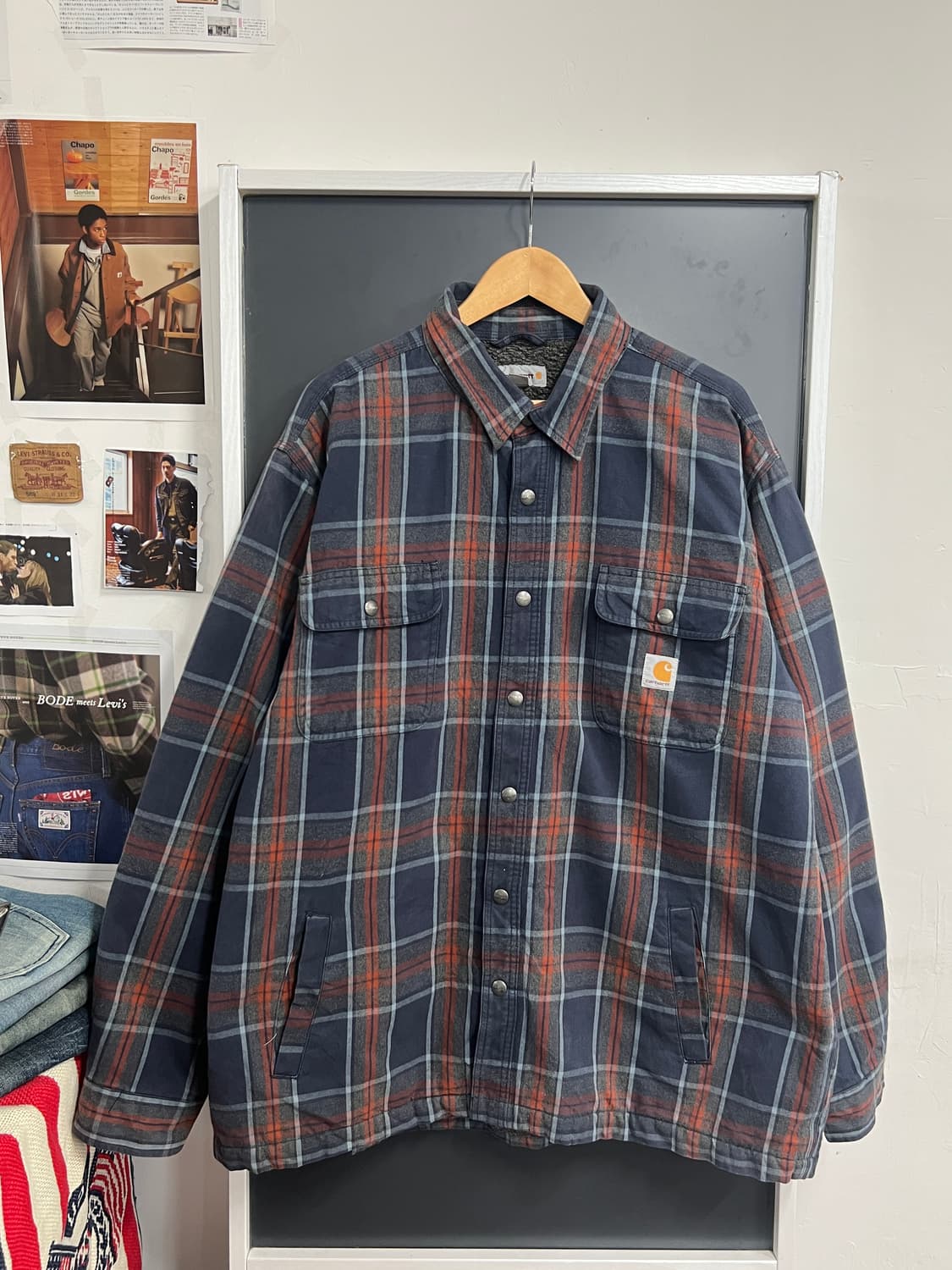Carhartt 칼하트 허바드 셰르파 플란넬 셔츠 자켓 상품이미지3