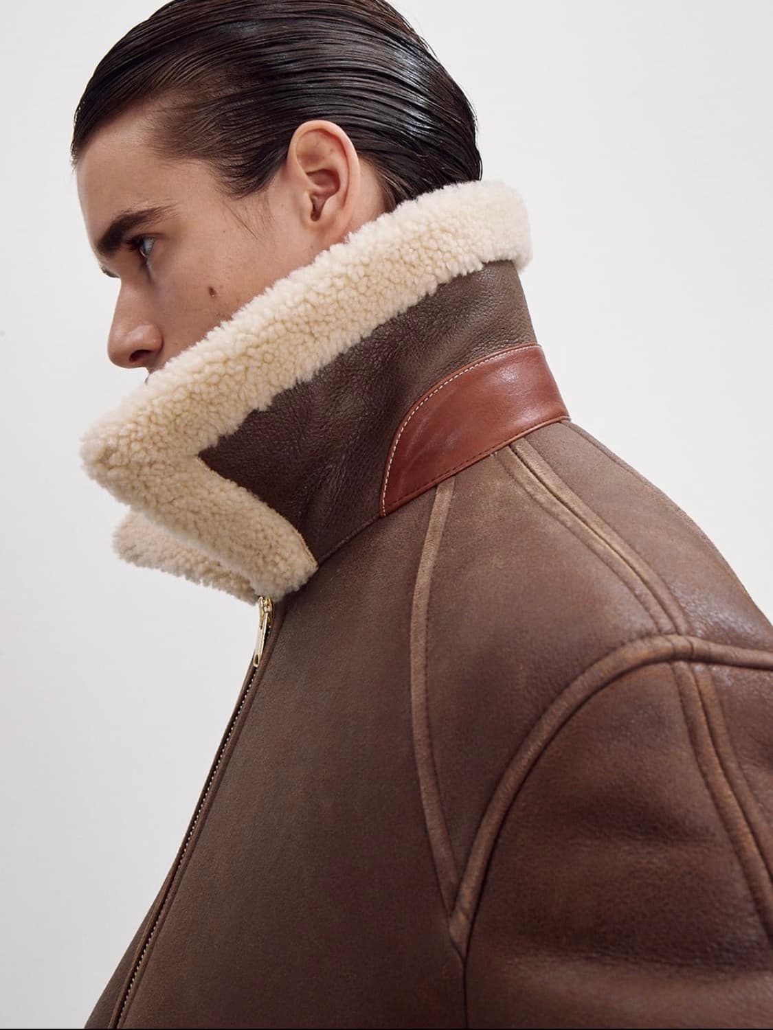 [M] 렉토 클래식 시어링 라이닝 레더 가죽 무스탕 점퍼 자켓 상품이미지2