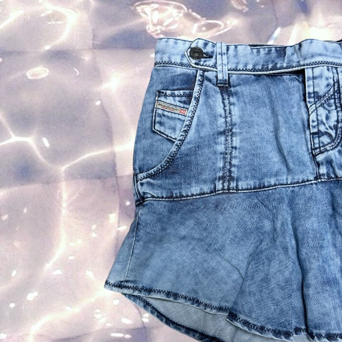 디젤 언발란스 워싱 청 데님 스커트 28 상품이미지4