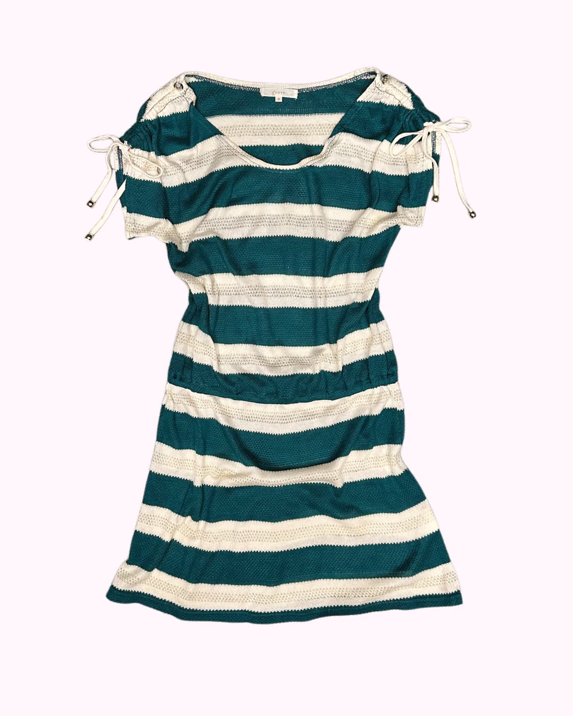 green stripe shirring knit dress 상품이미지1