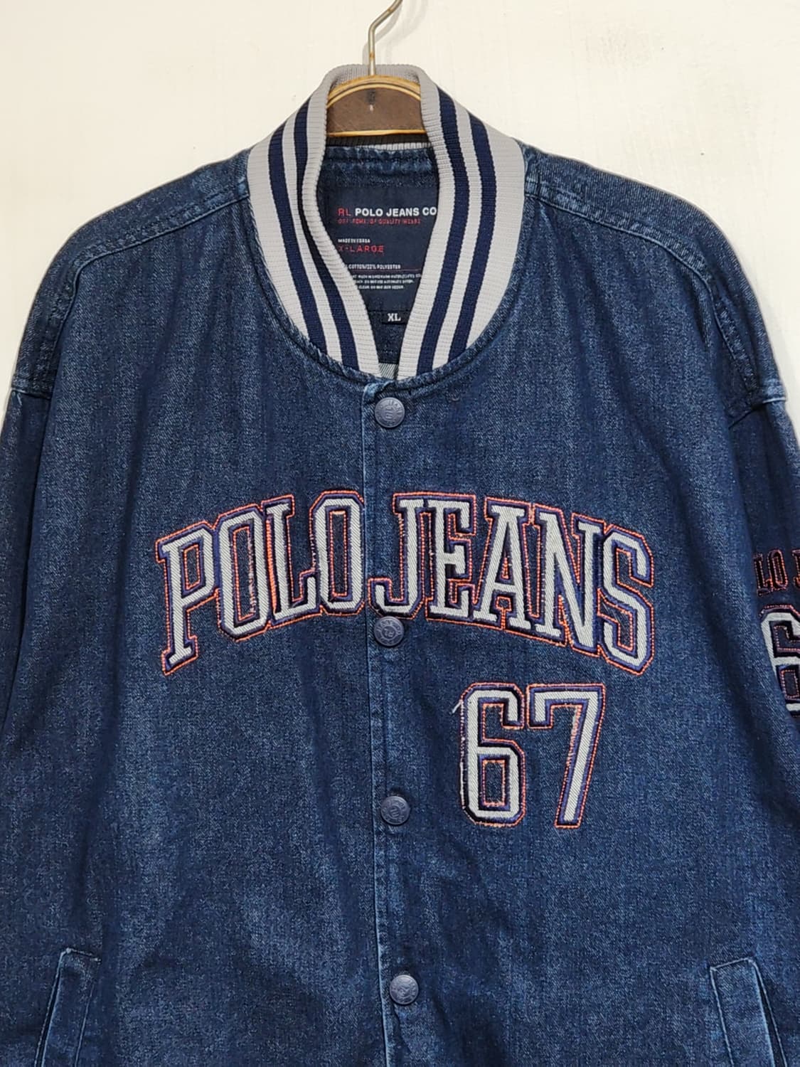 (XXL) 폴로진스 블루종 데님점퍼 빅로고 빅사이즈 청자켓  상품이미지2