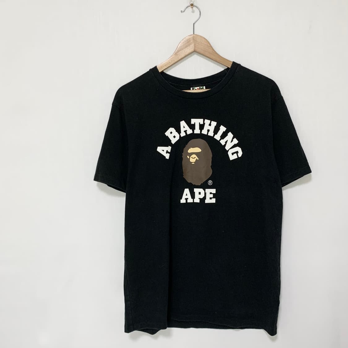 베이프 프린팅 블랙 베이직 반팔 티셔츠 L 빈티지 남녀공용 상품이미지1