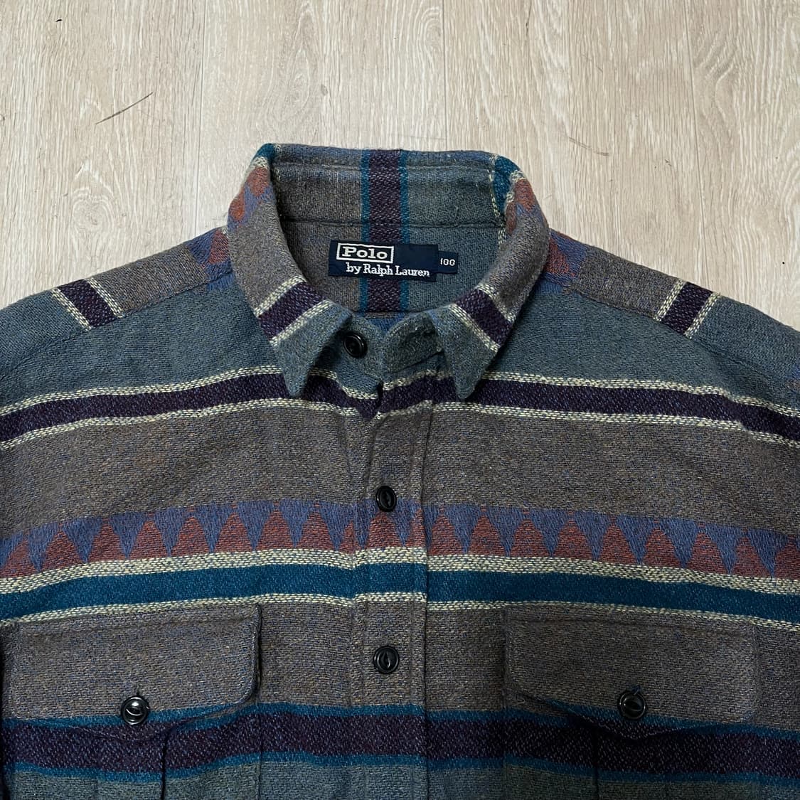 폴로 랄프로렌 헤비 울 네이티브 패턴 포켓 워크 셔츠 [멀티] L/100 상품이미지2