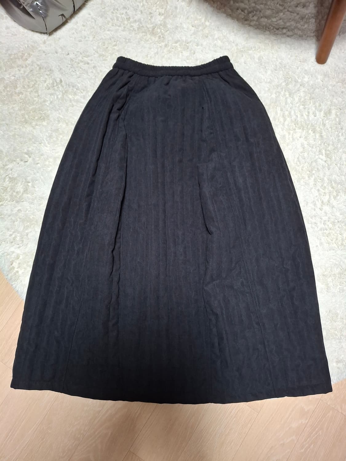 (마지막특가) 잔골덴 누빔 롱스커트 블랙 상품이미지1