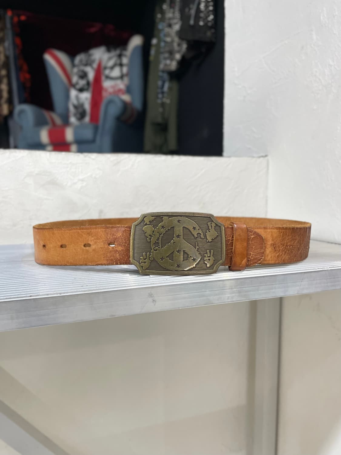 Lucky Brand 피스 버클 크랙 레더 벨트 상품이미지1