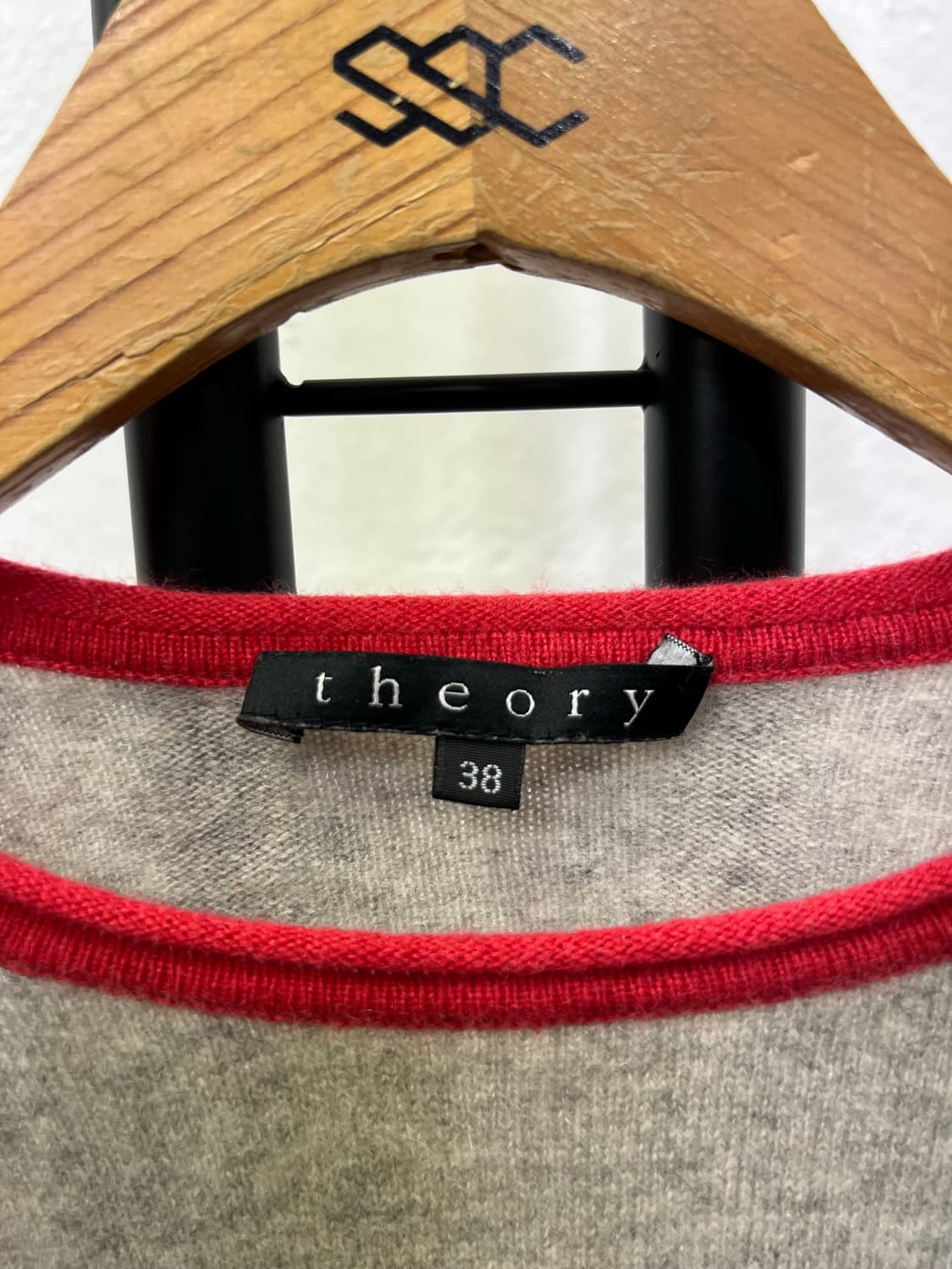 정품) Theory 띠어리  배색 캐시미어100 니트 38 상품이미지6
