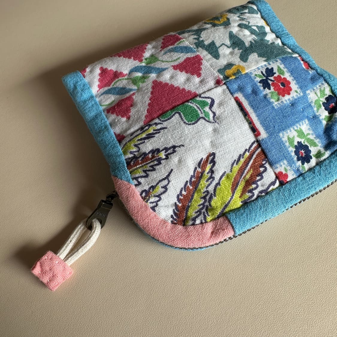 빈티지 원단 피드색 파우치 / 퀼트 지갑 / 핸드메이드 상품이미지1