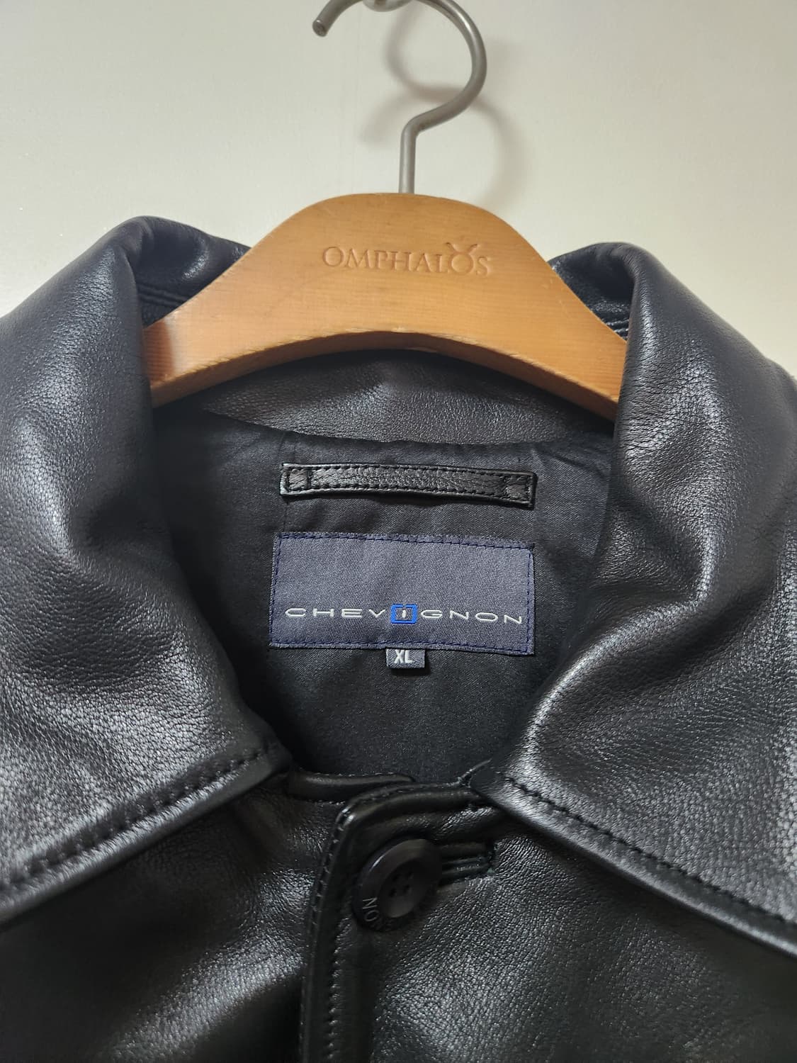 CHEVIGNON 블랙 가죽코트 XL 상품이미지4