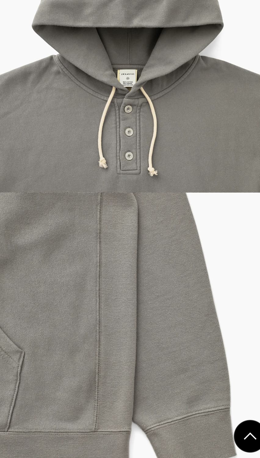 카키스 하프 버튼 후드티 상품이미지2
