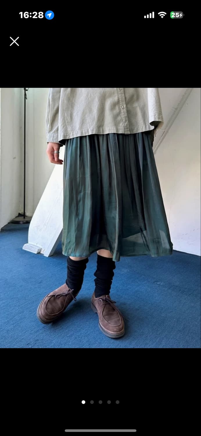 딥 그린 스커트  상품이미지1