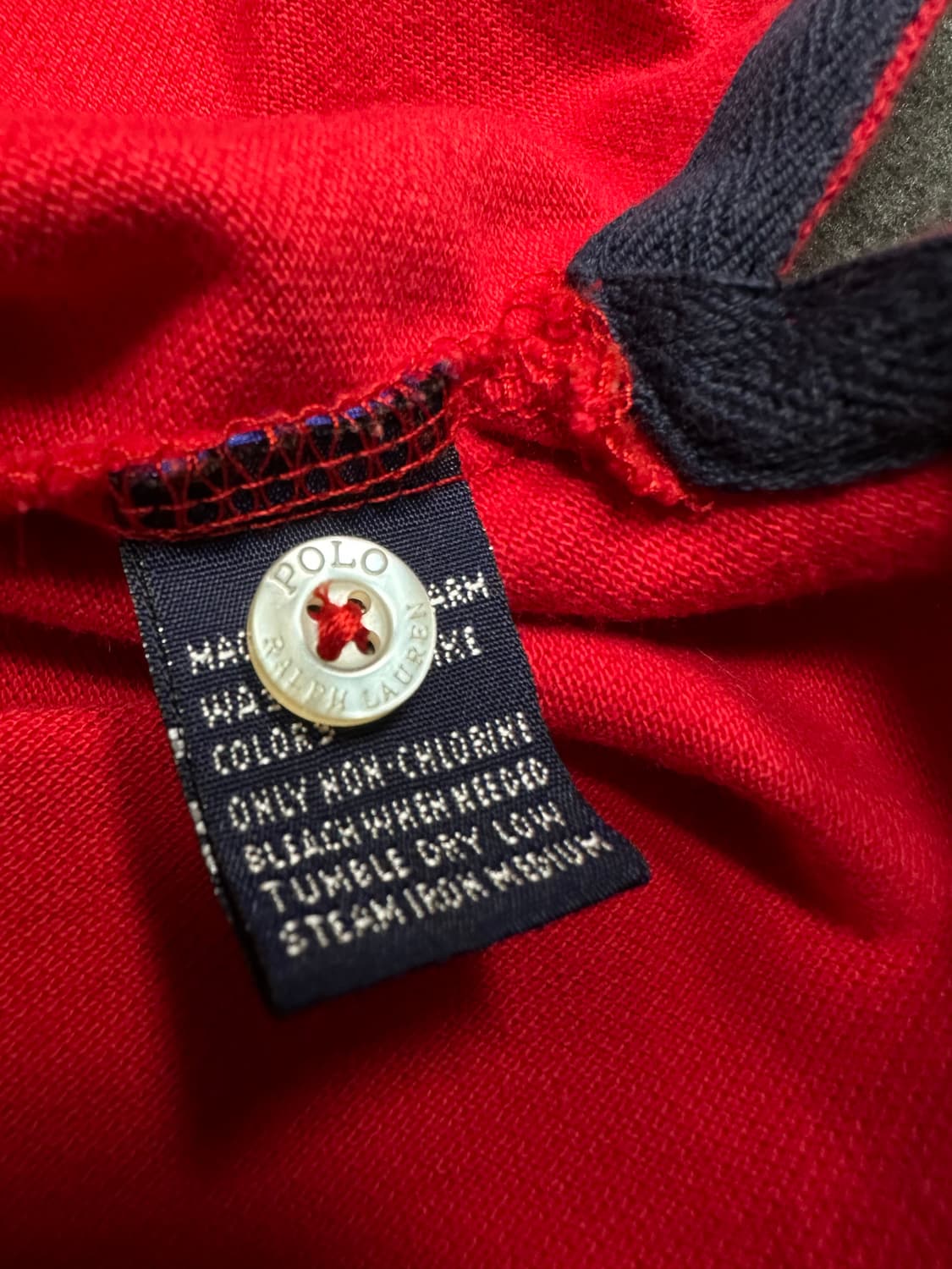 폴로 랄프로렌 더블포니 LXVII 카라 롱 슬리브 레드 상품이미지5