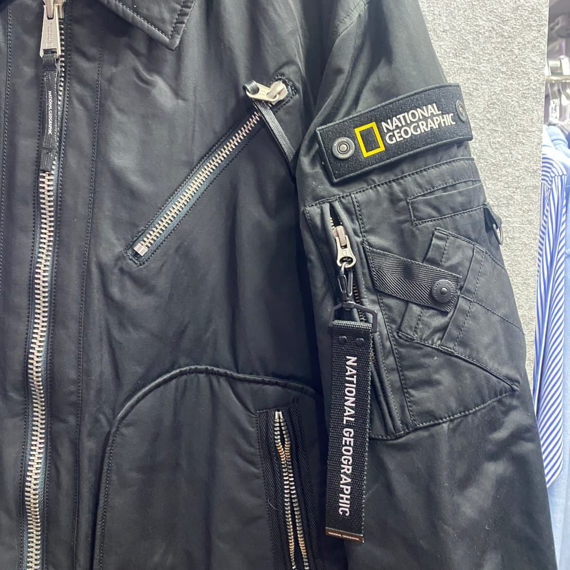내셔널지오그래픽 포켓 블랙 덕다운 항공 점퍼 자켓 B3889 상품이미지3