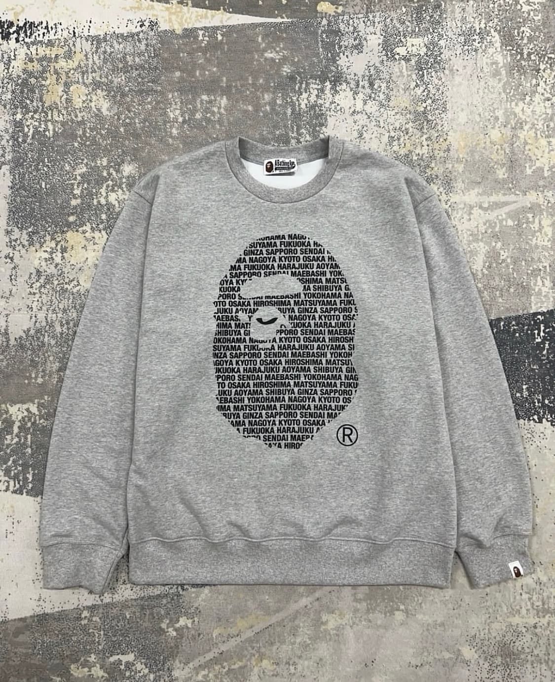 베이프 Bape 레터링헤드 맨투맨 그레이 상품이미지1