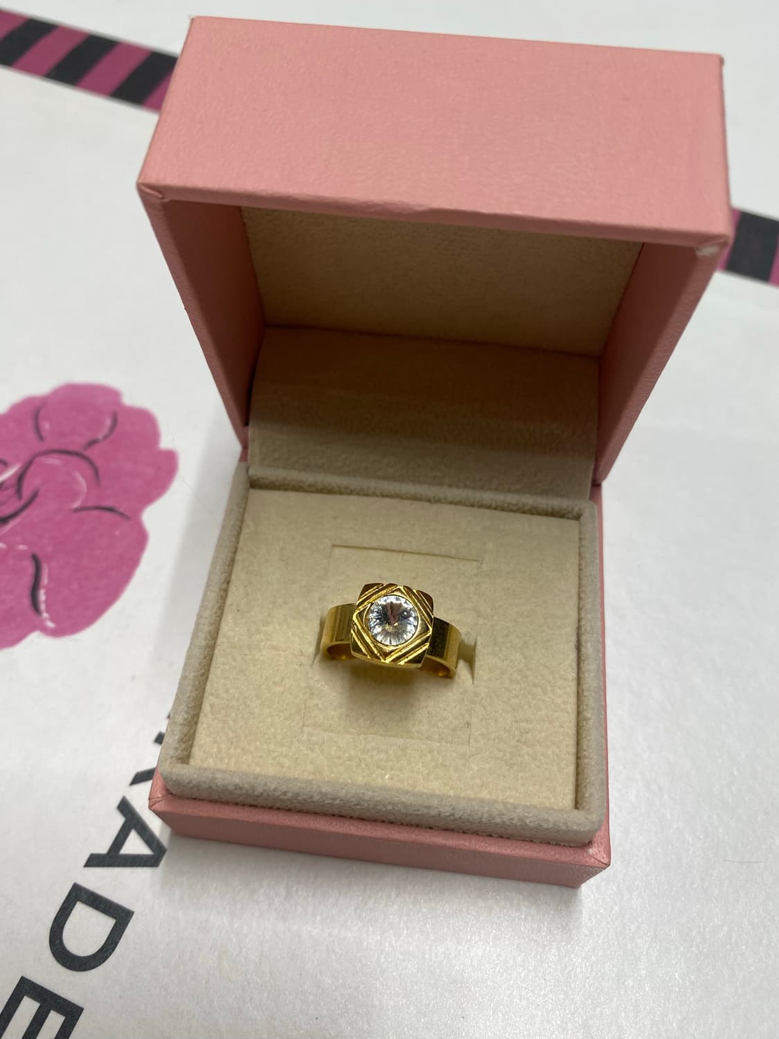 빈티지 골드톤 큐빅 반지 상품이미지2