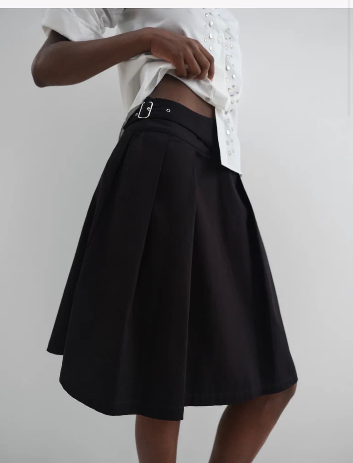 [S] 기마구아스 Martin 미디 스커트 블랙 상품이미지5