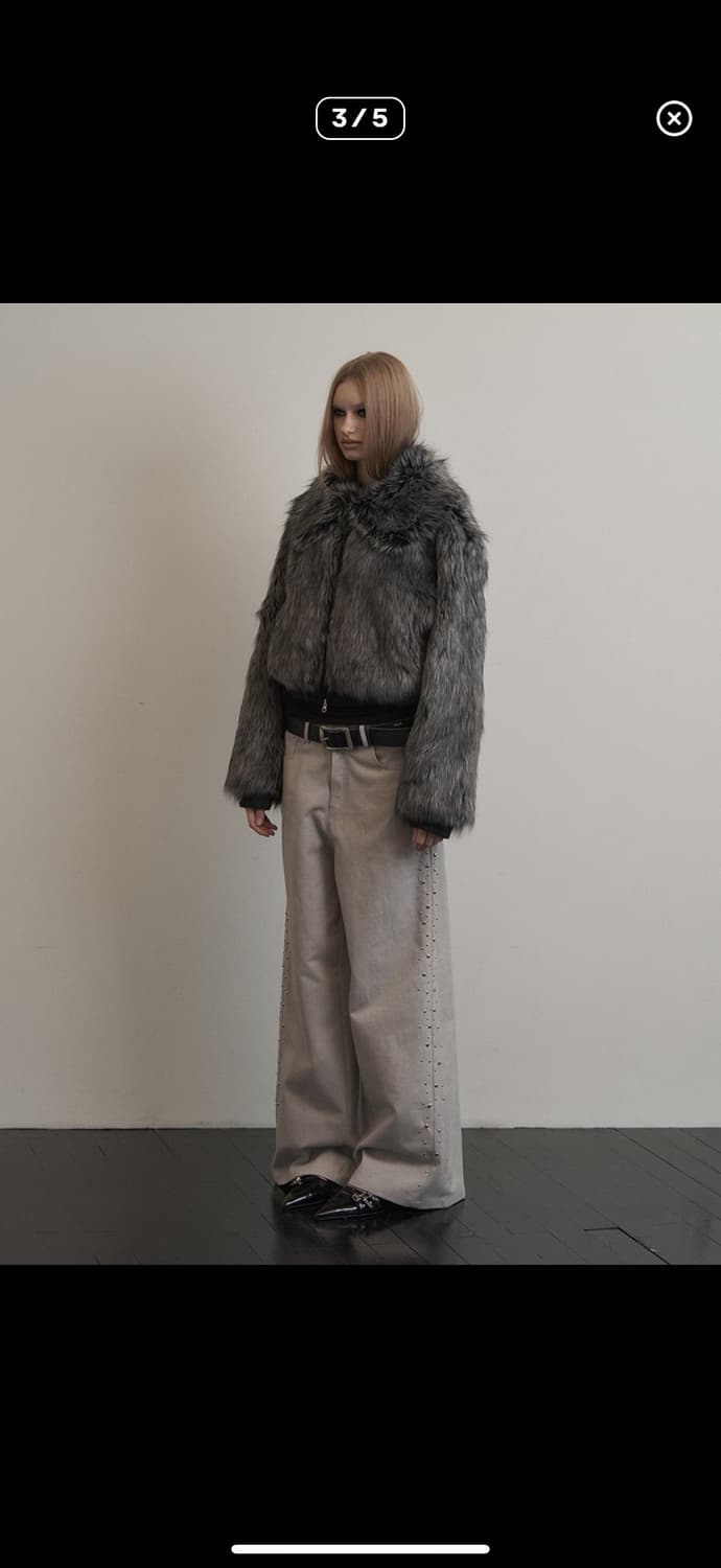 setupexe SIDE BEADS PANTS / GREY / 1 상품이미지3