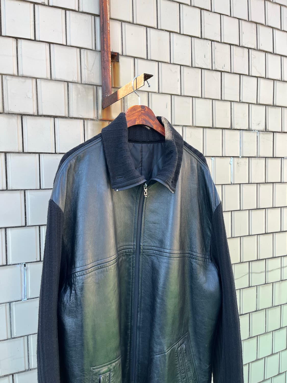 Antrope 양가죽 니트 도킹 코트 상품이미지3