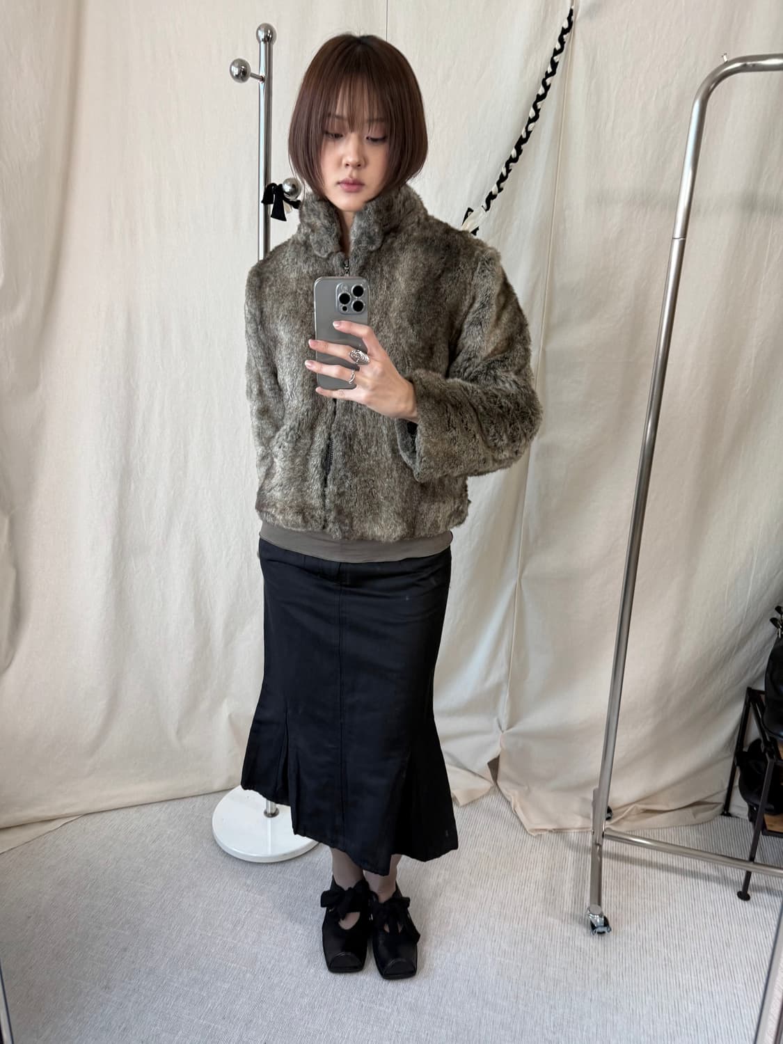 Shell Ray 페이크 퍼 자켓 상품이미지2