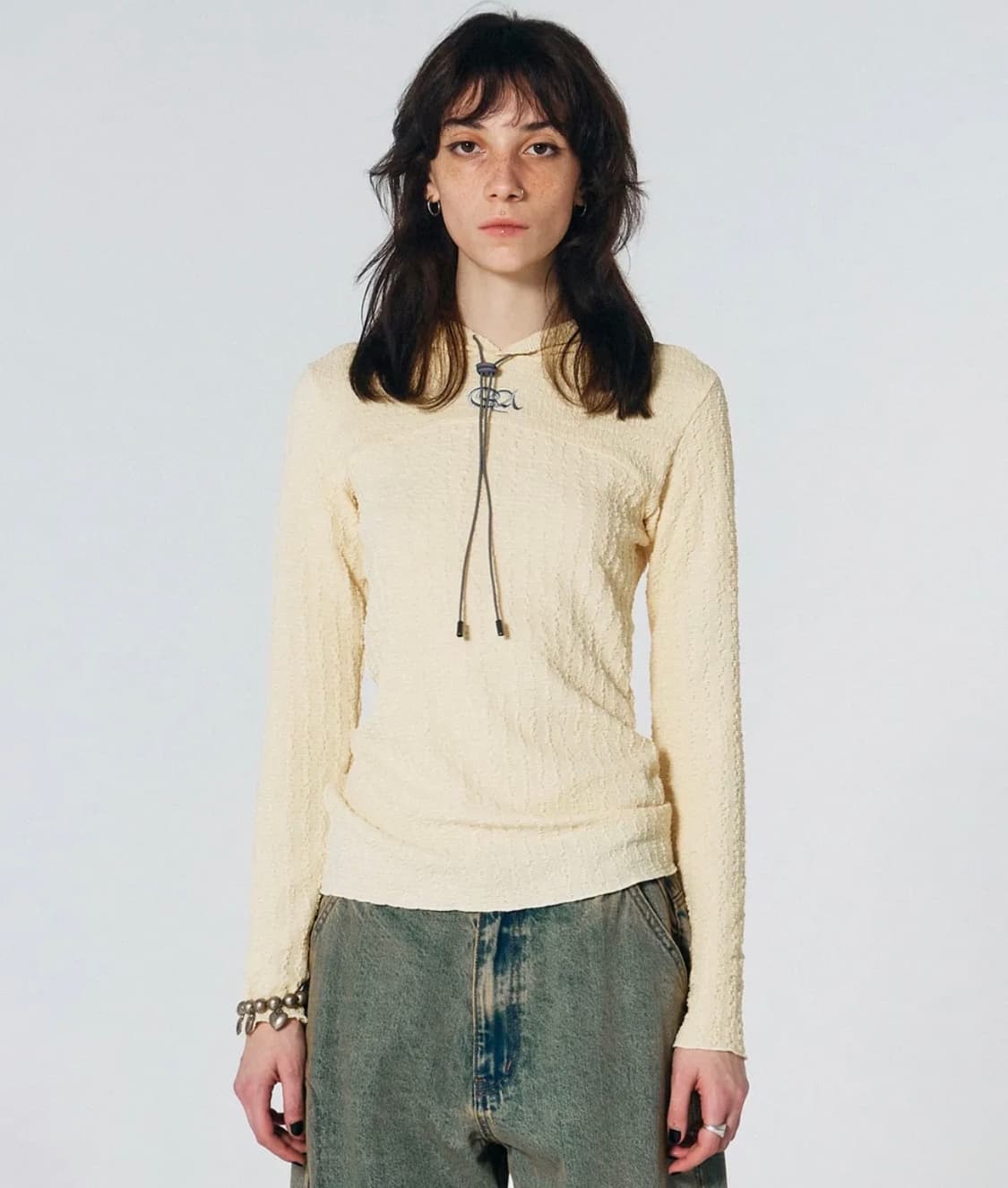 스컬프터 E-string Crinkle Hoodie Lemon M 상품이미지2