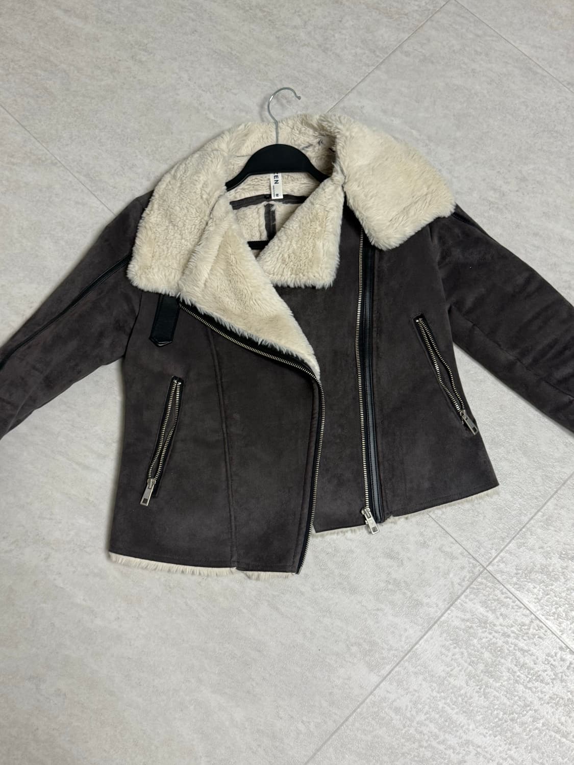 빈티지 스웨이드 브라운 무스탕 상품이미지1