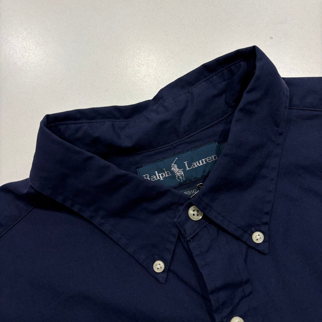 [XL] 폴로 랄프로렌 클래식핏 코튼 네이비 셔츠 C664 상품이미지4