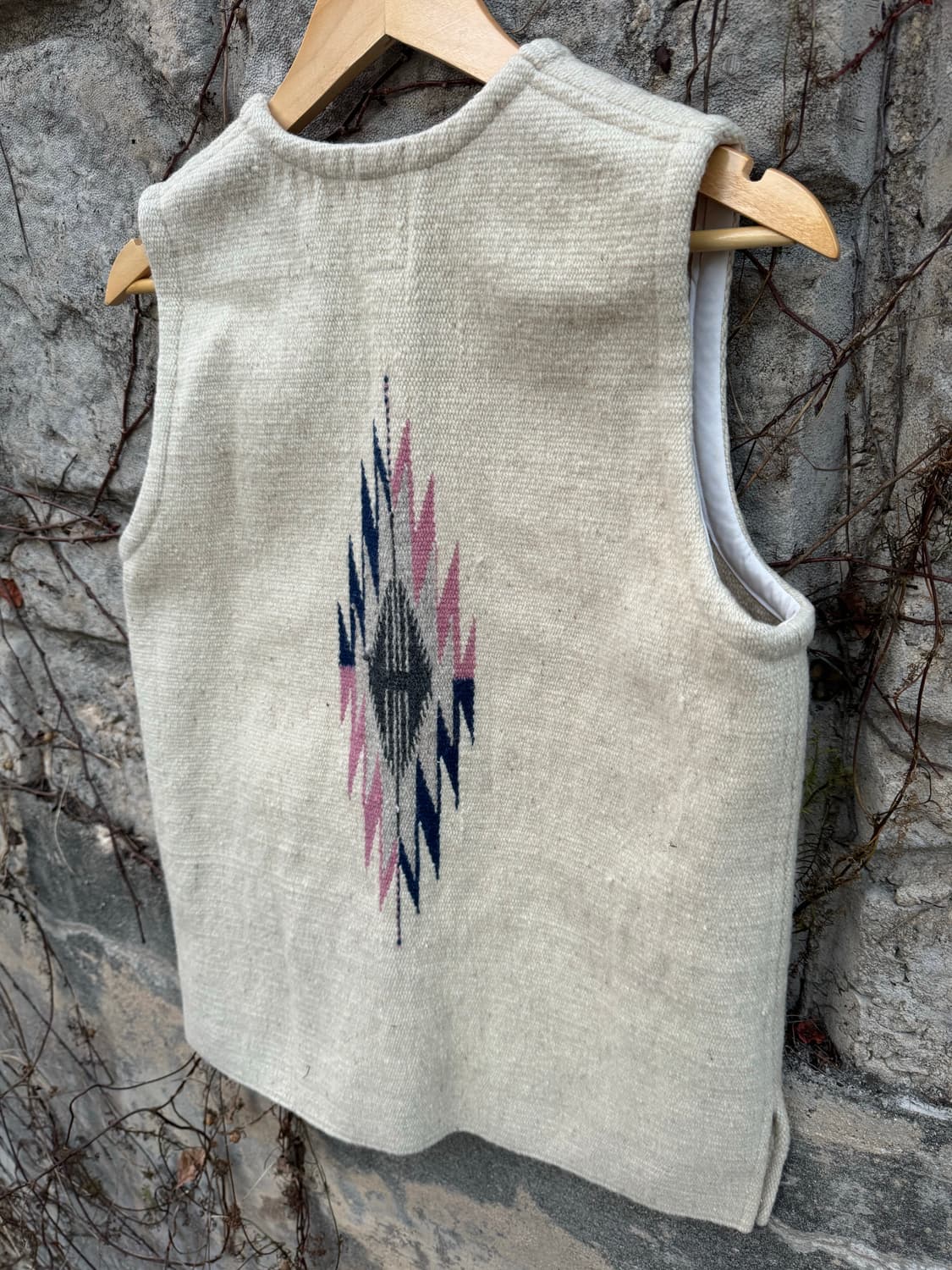 60s ~ 70s 빈티지 핸드 우븐 울 오르테가 치마요 베스트 조끼 상품이미지5